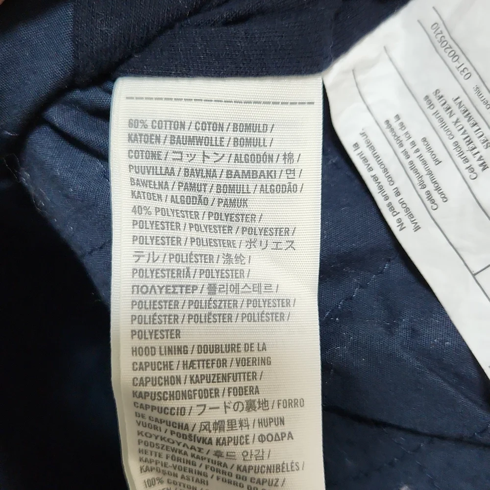Abercrombie & Fitch Large Navy Blue Jacket With Faux Fur Trim on Hood - Picture 5 of 5